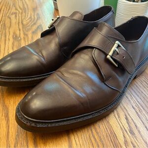Men's Brown Leather Monk Strap Shoes
